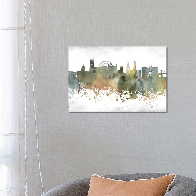 Nottingham Skyline - Wrapped Canvas Print, 45.72cm H x 66.04cm W x 1.905cm D