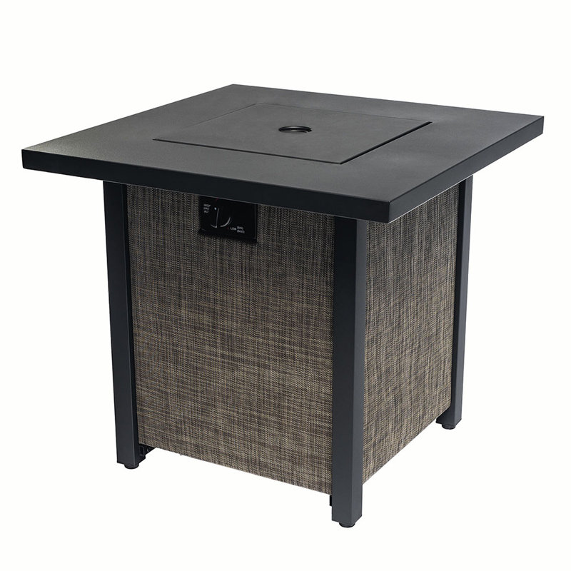 Plateau de table carré en acier au propane avec panneau latéral en PVC-coated polyester