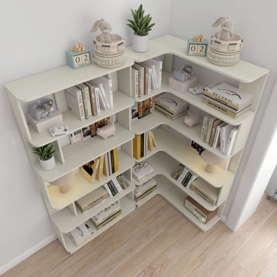 Corner Bookshelf with Extendable Modular Display Set