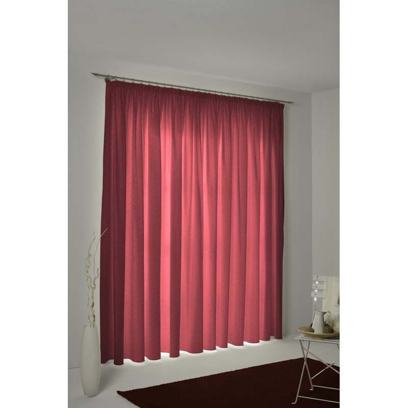 Beloit Pinch Pleat Room Darkening Curtain, 270cm Width x 245cm Drop, Red