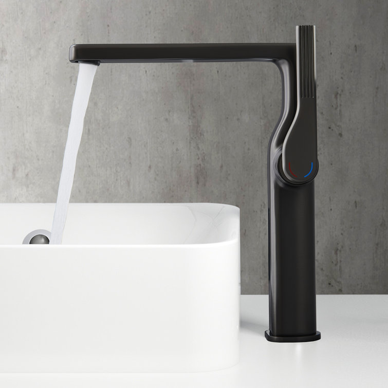 10-1/4”H Solid Brass Single-Hole Single-handle Bathroom Sink Faucet with Optional Drain Assembly