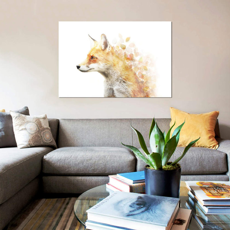 Winter Foxy par Emanuela Carratoni - Giclée sur toile tendue avec châssis, H 26 po x l 40 po x P 1,5 po, Toile tendue