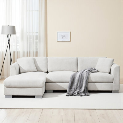 Modern Cloud Sectional Sofa,L-Shaped Luxury Couch Set With 2 Free Pillows