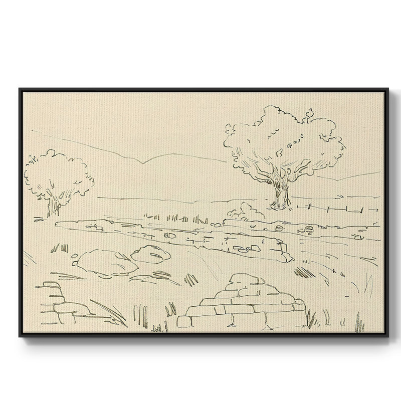 Chêne Christchurch IV, Pas de tapis, H 17 po x l 25 po x P 2 po, Toile avec cadre flottant noir