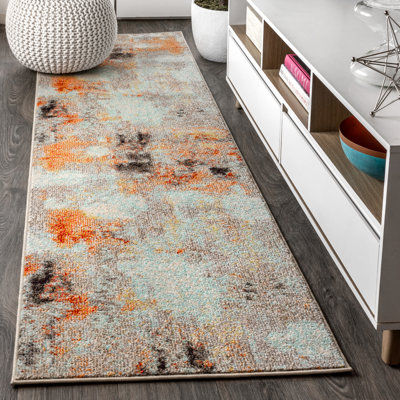 Lasley Contemporary POP Modern Abstract Vintage Cream/Orange Rug