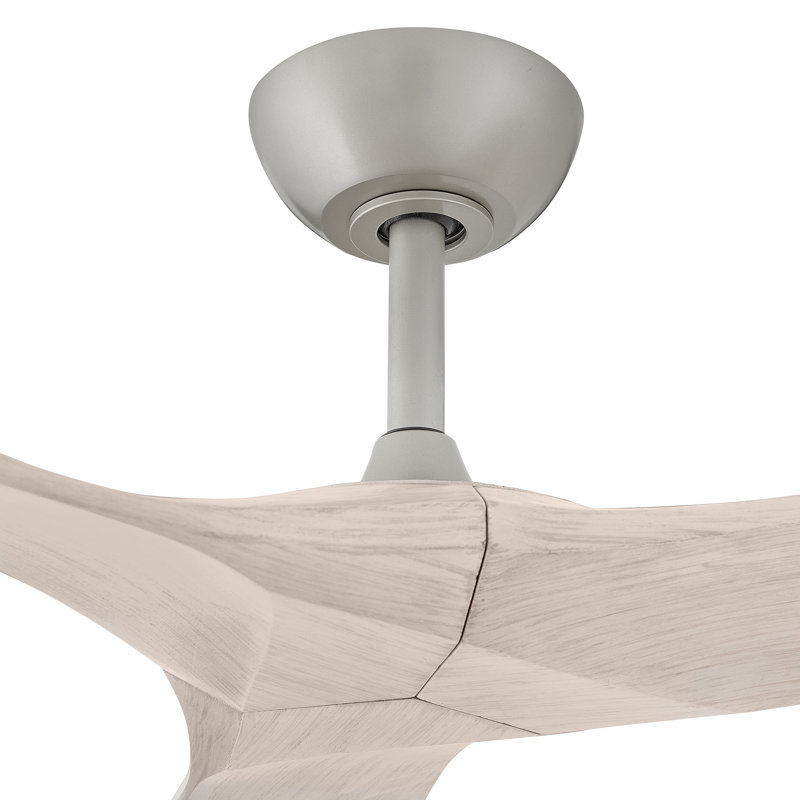 Ventilateur intelligent 60 "Hinkley Fan Swell, Bois de frêne blanchi, Nickel brossé, 60 po de largeur