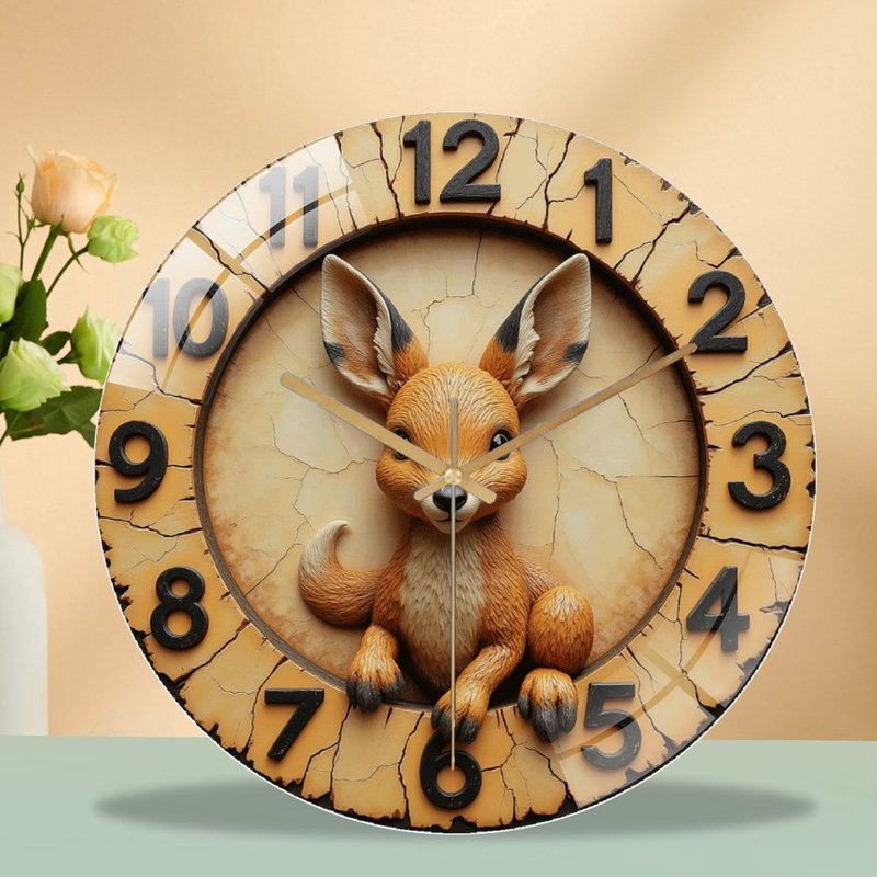 Horloge murale mignonne Fox