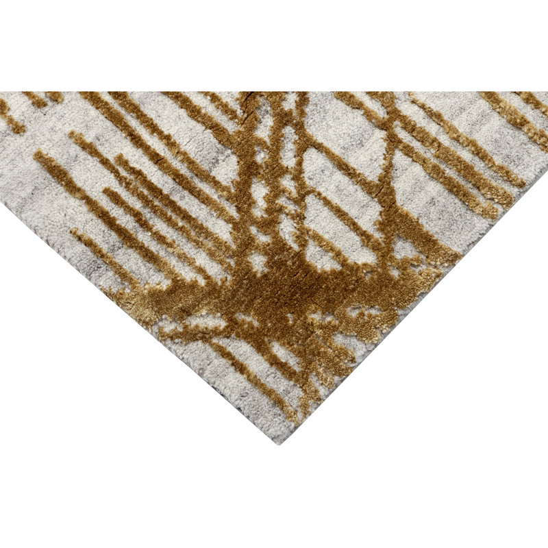Handmade Wool Area Rug, Rectangle 5' x 8'
