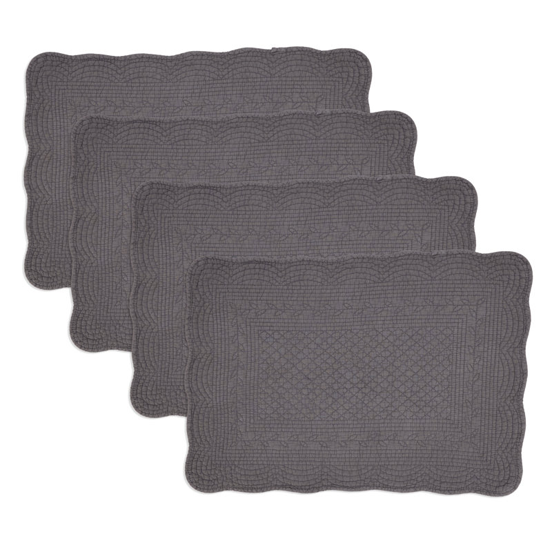 Napperon sophistiqué matelassé (ensemble de 4) 20B, Gris