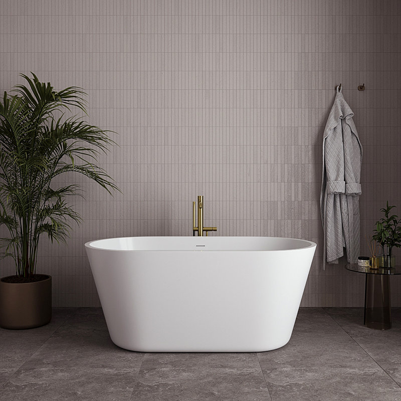 Baignoire autoportante 54 "avec drain interne Streamline, Laiton brossé