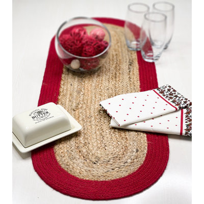 VERONA JUTE BORDER ROUND TABLE RUNNER