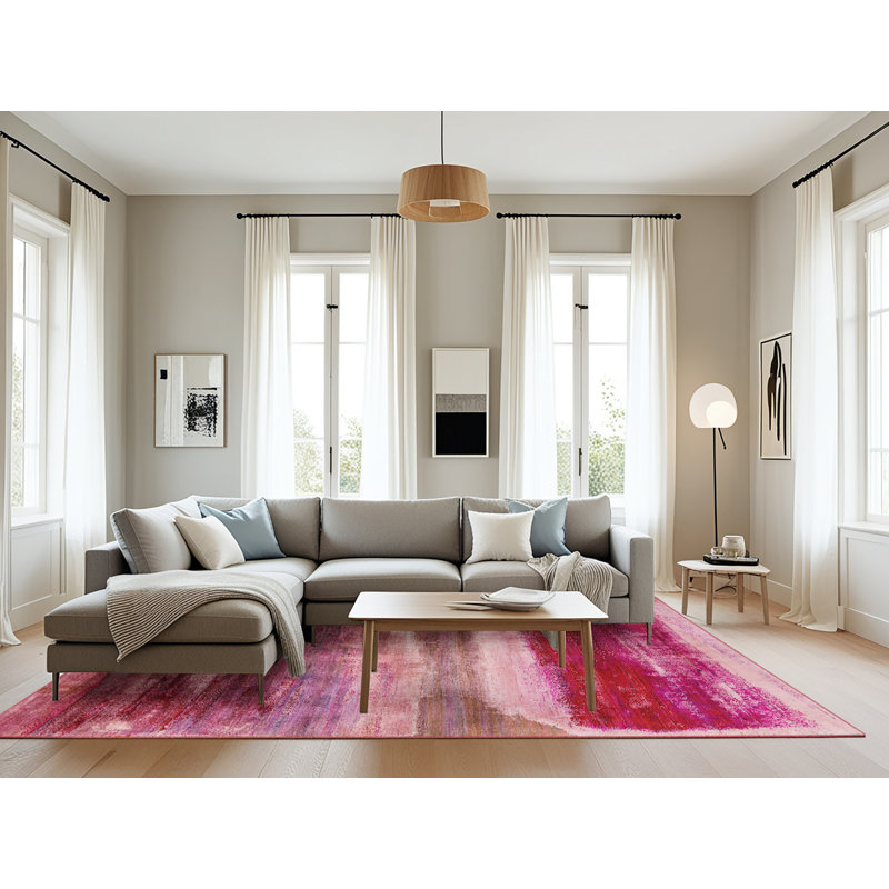 Tapis abstrait rose, Rectangle 8 pi x 10 pi