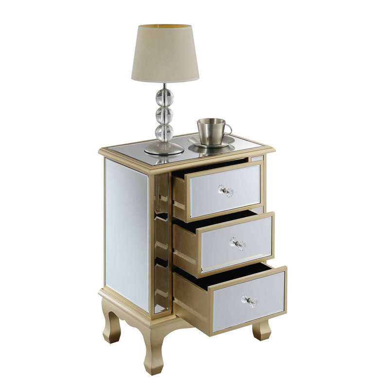 Denizhan 3 - Drawer End Table, Champagne