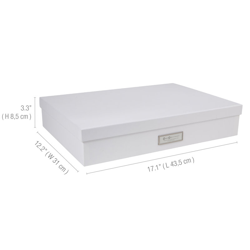 Bigso Sverker Fiberboard Legal and Art Storage Box for Papers, White