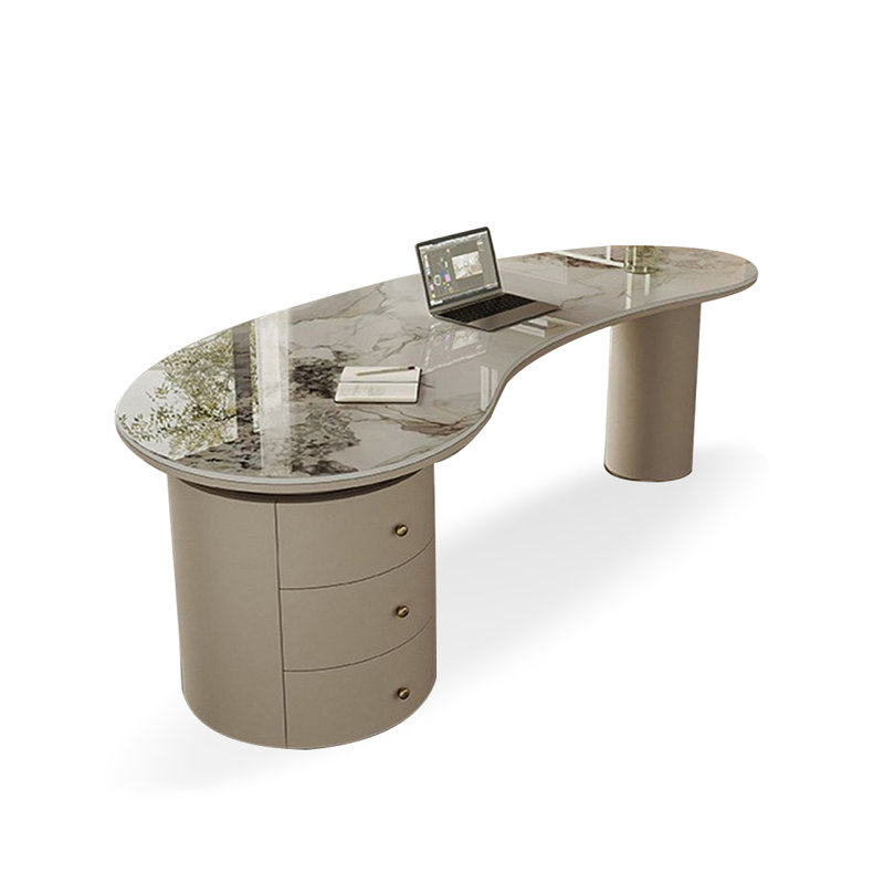 Sintered Stone Office Desk,Executive Desk,Writing desk  with Drawers, 29.53" H x 70.87" W x 29.53" D 