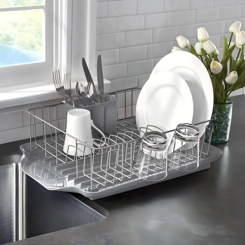 Rust Resistant 3 Piece Dish Drying Rack Set for Kitchen Counter