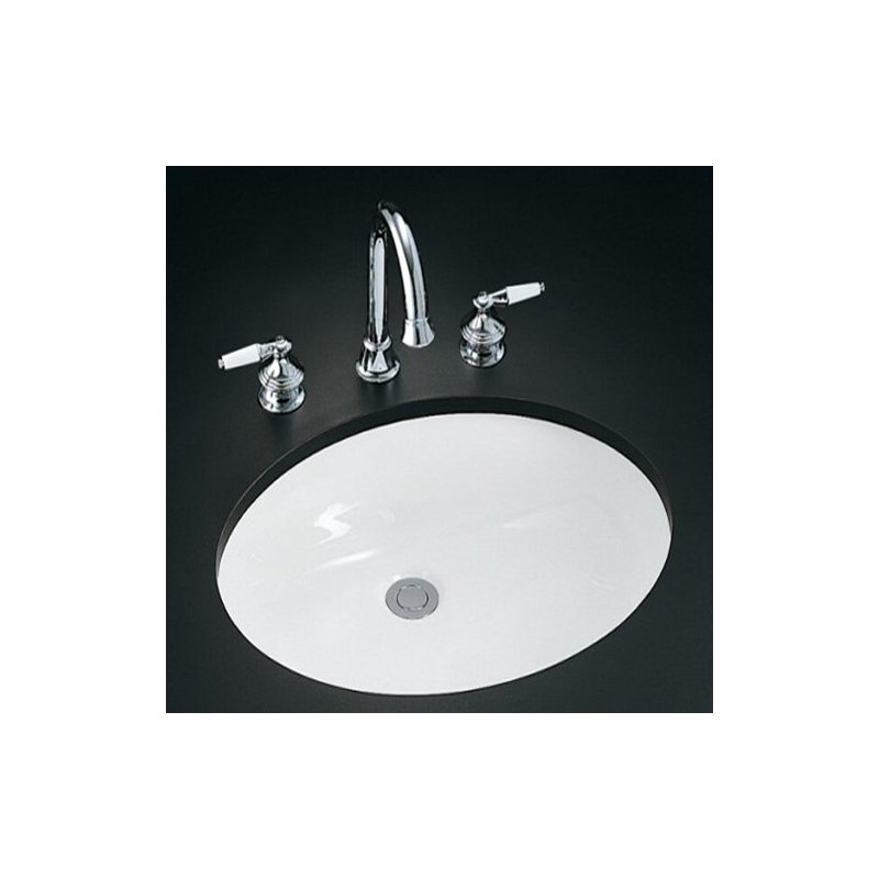 Caxton® Undermount Lavatory, 19" x 15", Biscuit, Non Glazed