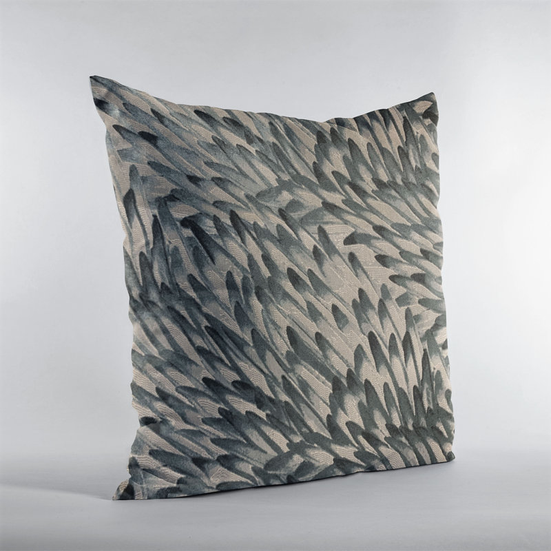 Coussin imprimé animal Feather Bird, 22 po x 22 po, Vert, noir