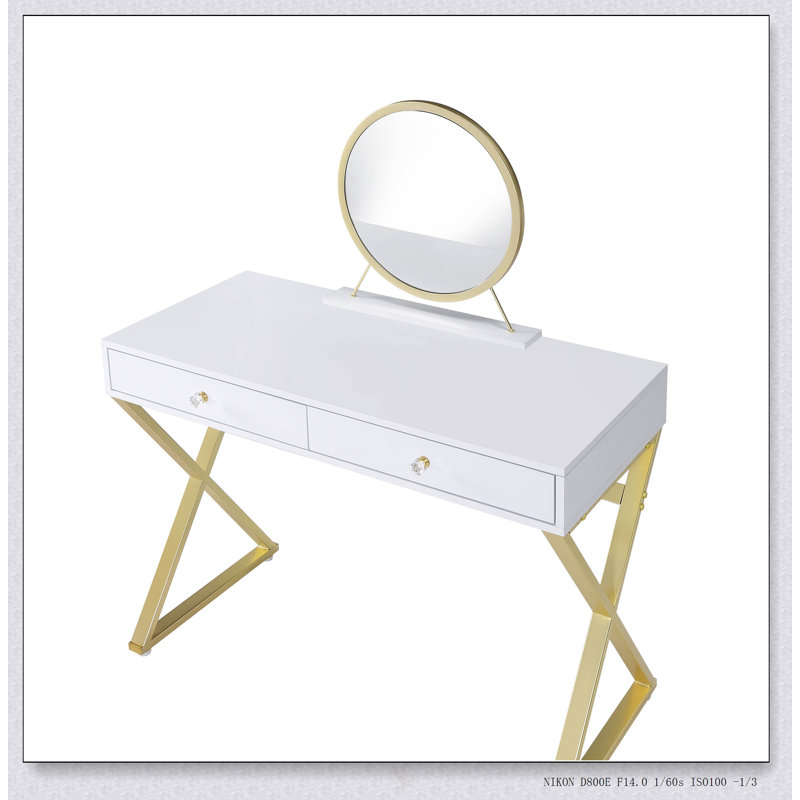 Coleen Vanity Desk With Mirror And Jewelry Tray, Combining Elegance And Functionality For Modern Bedrooms