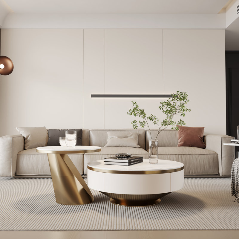 Jakori Pedestal Coffee Table with Storage