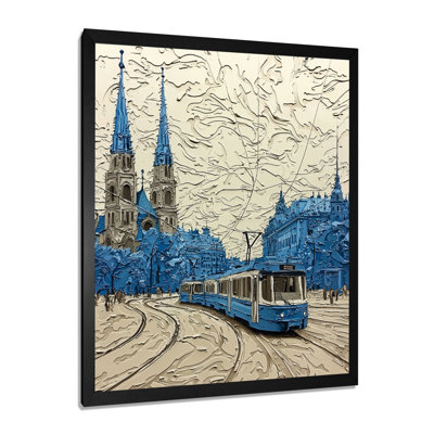 Trams In Vienna Cityscape - Vienna Wall Art