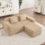 Canapé modulaire en L à 2 places sans os, canapé modulaire Cloud avec assise profonde, canapé modulaire moderne à 2 places avec coussins décoratifs et 1 repose-pieds mobile-1189261415