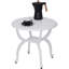 Table d'appoint d'extérieur en fonte d'aluminium, table de bout d'extérieur antirouille, table bistro de patio pour l'intérieur, jardin, porche, balcon (ronde)-2137122937