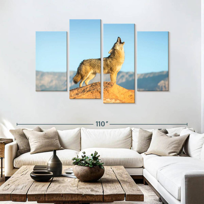 Brampt Howling Coyote, 54" H x 84" W