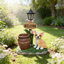 Statue de planteur de chien carlin assis