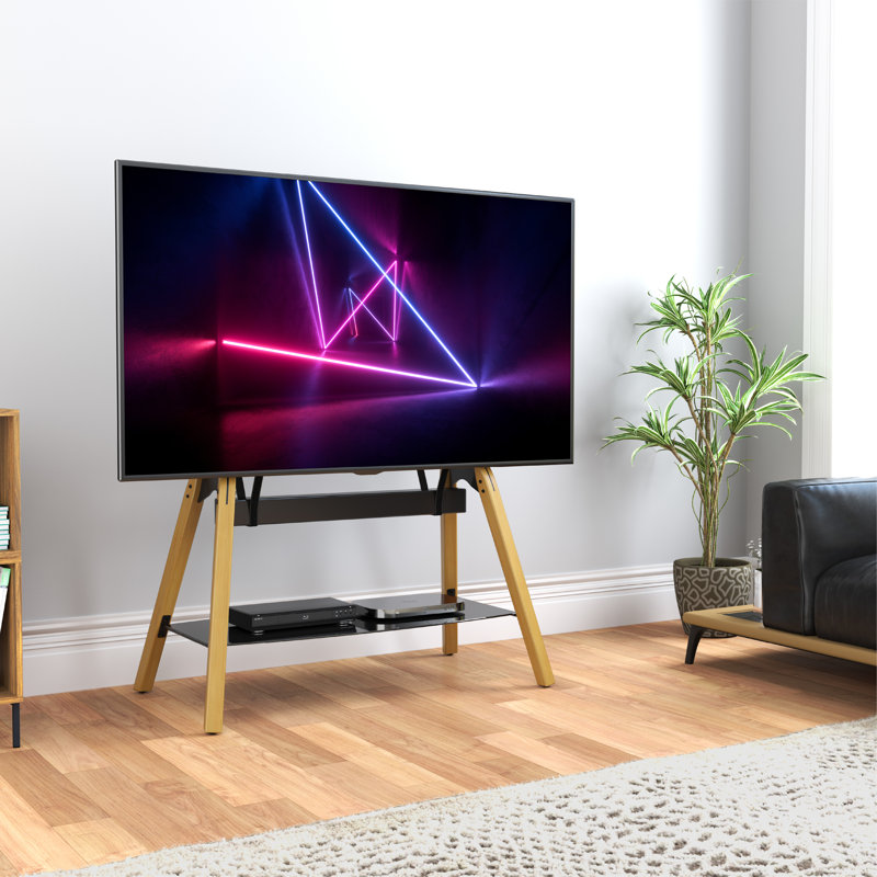 Basye Unfinished TV Stand for TVs up to 85", Light Wood