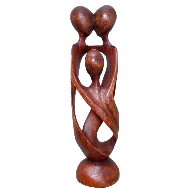 Figurine en bois statuette est sculptée suar family Rheaume, Bois naturel