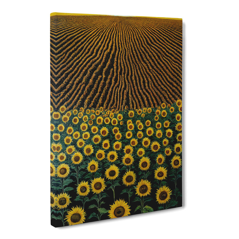 Unique Sunflower Field Vol.1 - Wrapped Canvas, 50cm H x 35cm W x 3cm D