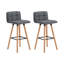 Cross Upholstered Counter Stool with Solid Wood Frame-42036088