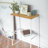 Tosca Yamazaki Home Narrow Living Room End Table, Slim Side Storage Shelf Accent Table, Steel + Wood