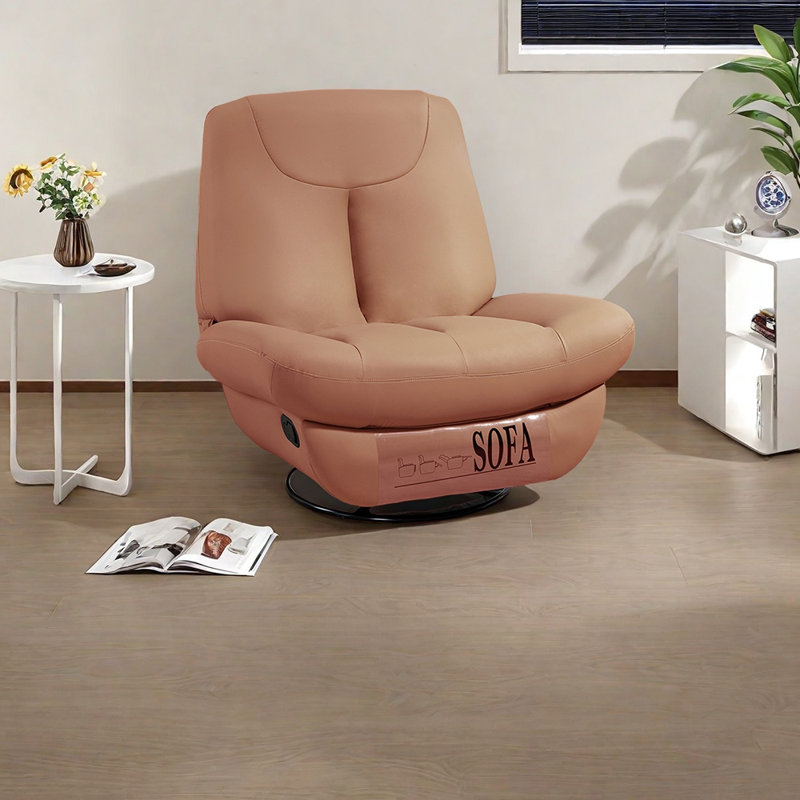 Ergonomic faux leather lounge chair, Black