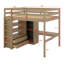 Lit mezzanine avec garde-robe intégré, bureau, tablettes de rangement et tiroirs-23809357