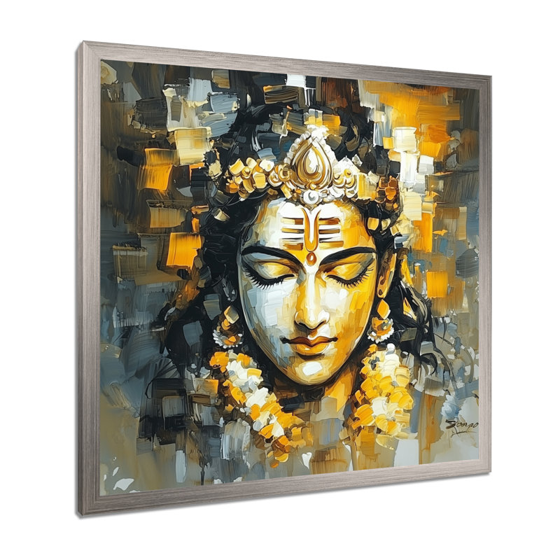 Vishnu, le conservateur, l'hindouisme II - impression de l'hindouisme, 30" H x 30" W, Argent argent