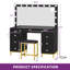 45.5” vanity set with lighted mirror, charging station and stool-1269886370