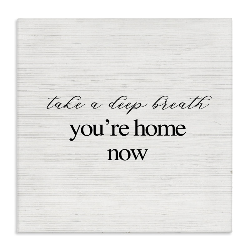 Art mural sur toile Home Now, phrase minimale par Daphne Polselli, H 17 po x l 17 po