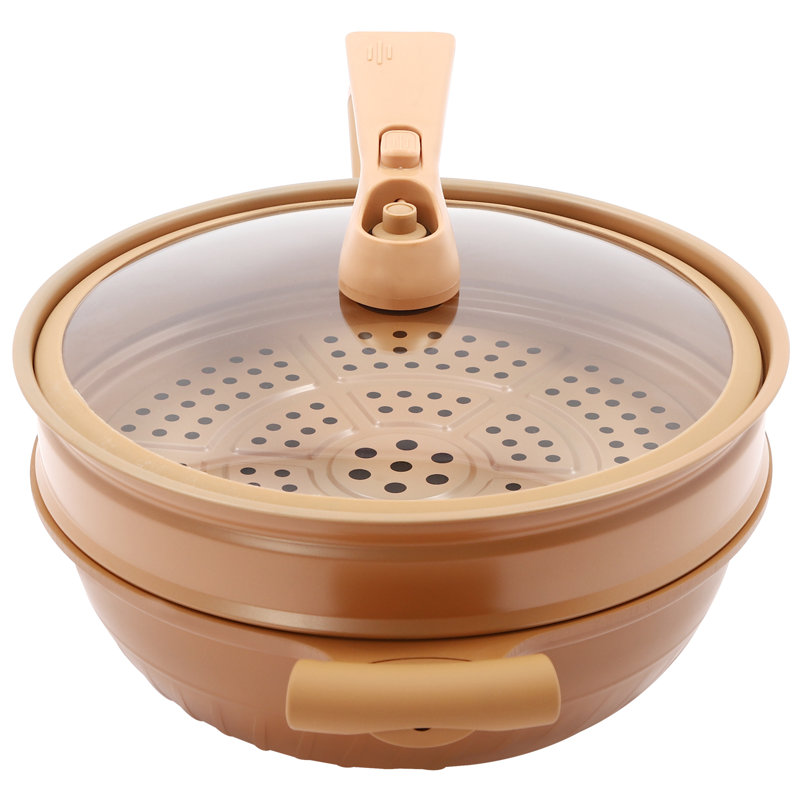 Micro-cocotte antiadhésive en argile avec panier à vapeur