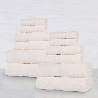 Ensemble de serviettes de bain en coton biologique Blue Earth Nile Mills 12 pièces