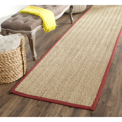 Auckland Bamboo Slat/Seagrass Brown/Tan/Red Area Rug