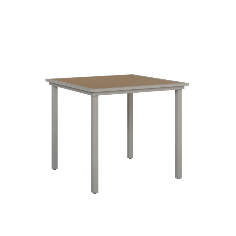 Table de bar berlinoise berlinoise Vida, Argent platine, Bois vieilli
