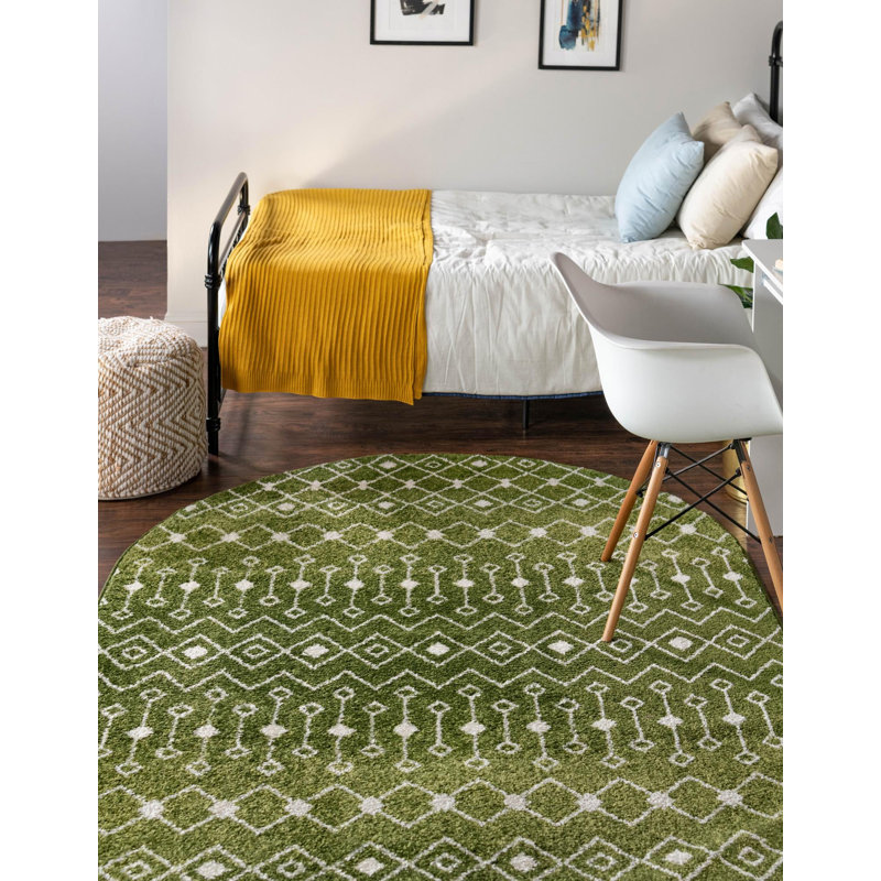 Tapis d'intérieur Somerville, Green/Cream, Ovale 7 pi 10 po x 10 pi