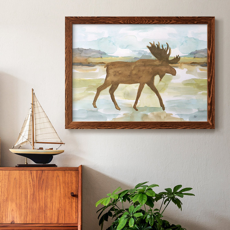 Mountain Moose, reproduction d'art sur toile, Érable, H 28 po x l 42 po x P 1,5 po