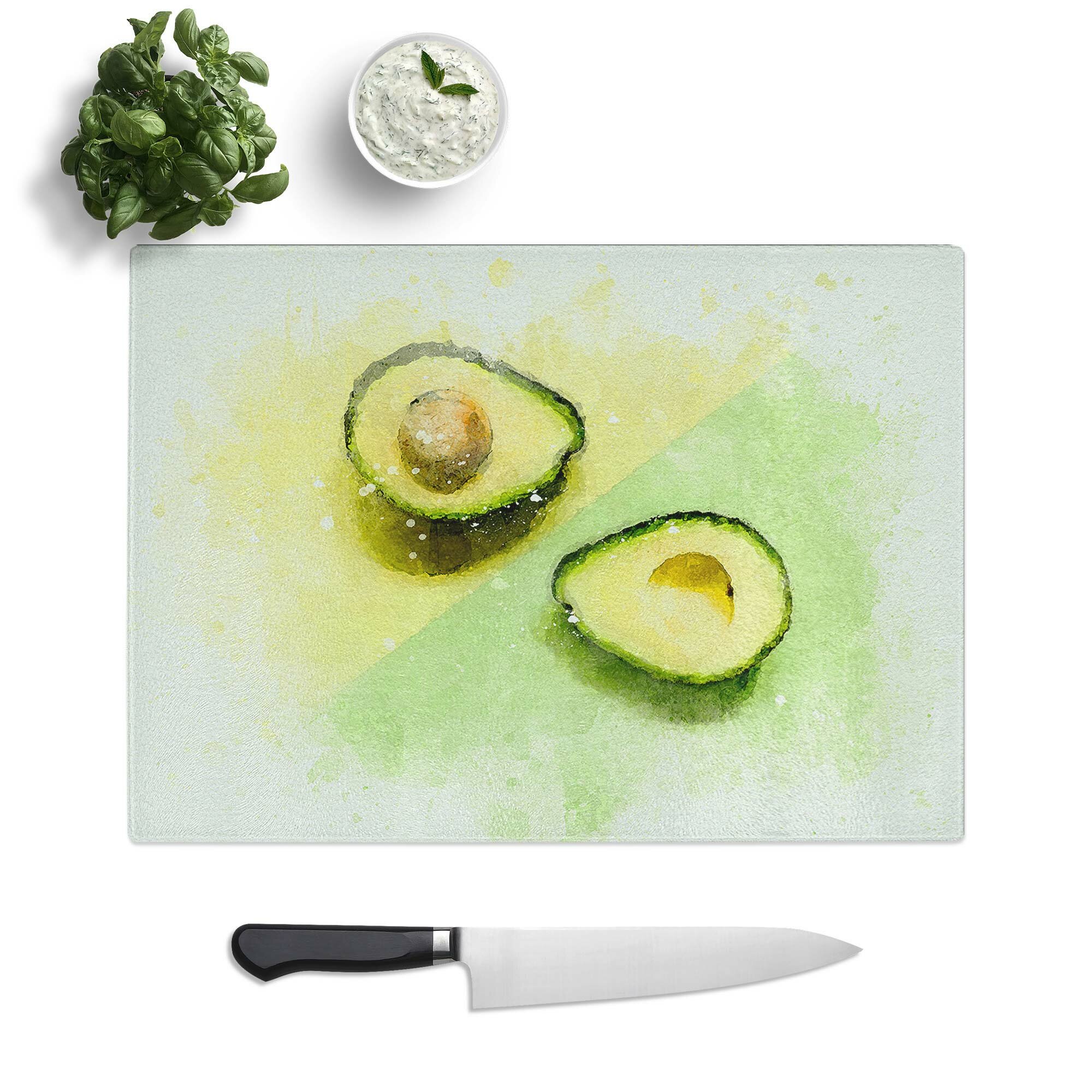 Avocado Glass Chopping Board 