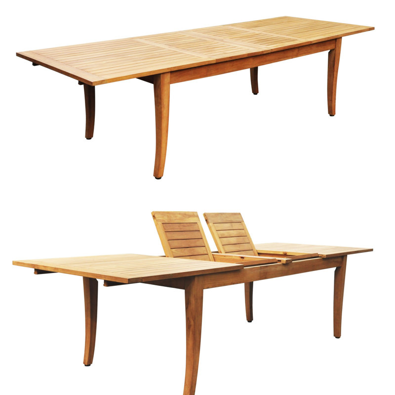 113 Pcs Grade-A Teak Wood Dining Set: 122" Atnas Double Extension Rectangle Table And 12 Devon Armless Chairs #11DV2800, 10