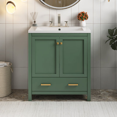 Meuble-lavabo simple sur pied 30 po avec lavabo