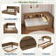 Lit de jour multiple avec tablettes de rangement, USB, DEL et 2 tiroirs-123034879