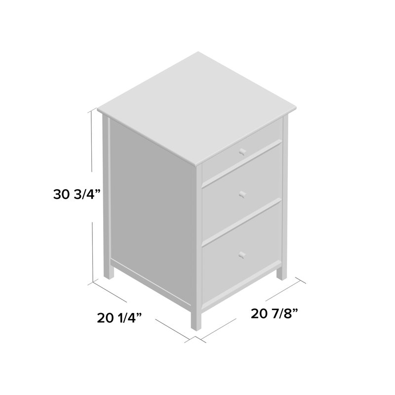 Cailen 20.87'' Wide 3 -Drawer File Cabinet, White
